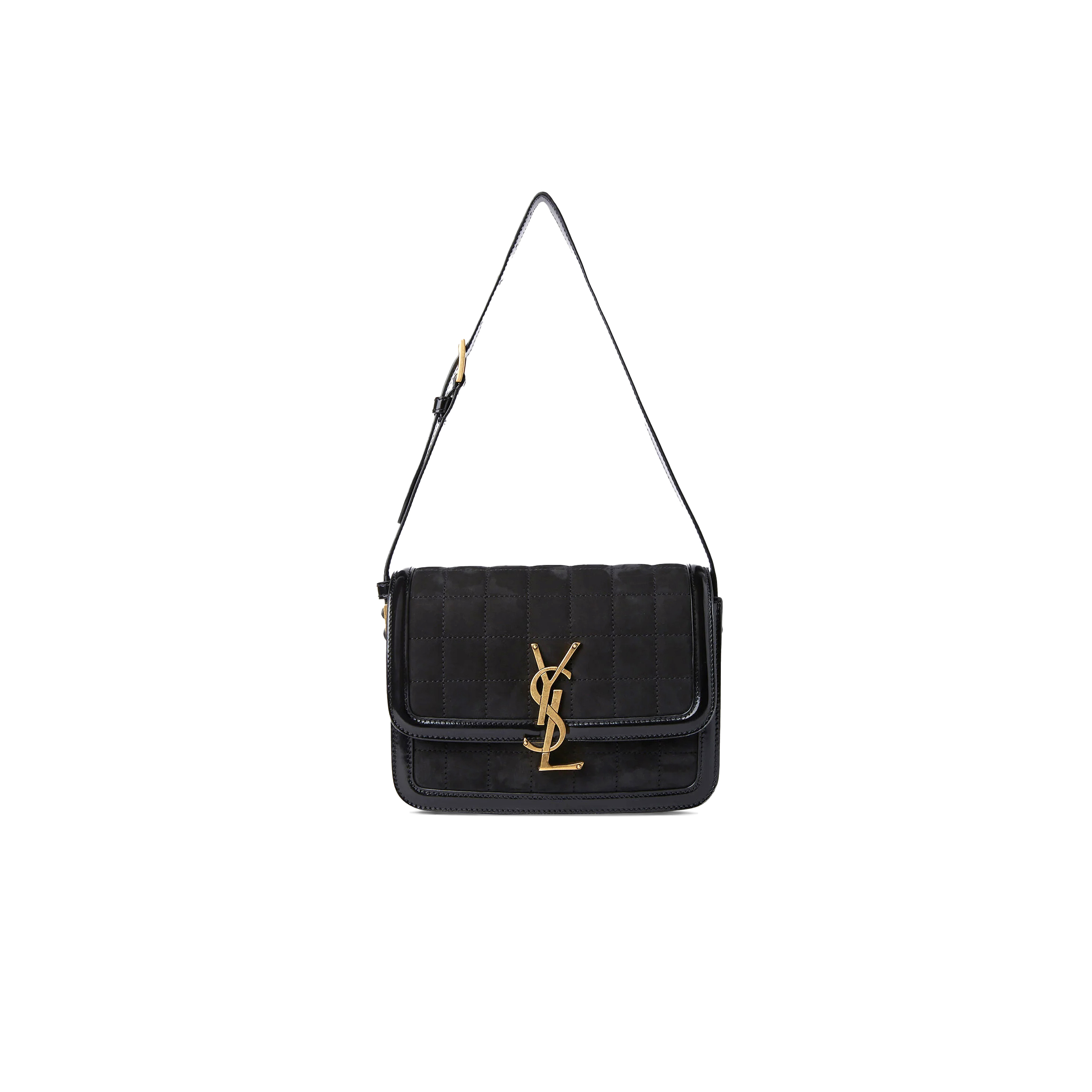 YSL SOLFERINO SMALL IN QUILTED NUBUCK SUEDE AND BRUSHED LEATHER 739139AABR91000 (18.5*14*6cm)